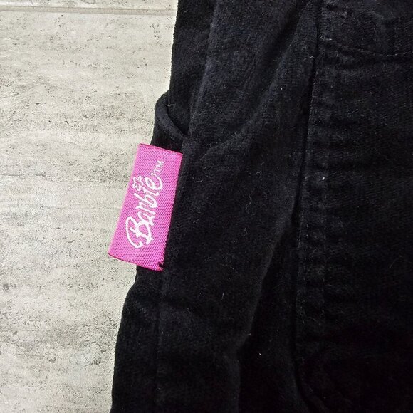 Girls Barbie Black Corduroy Cargo Wide Legged Jeans, Junior 160 - Picture 12 of 16